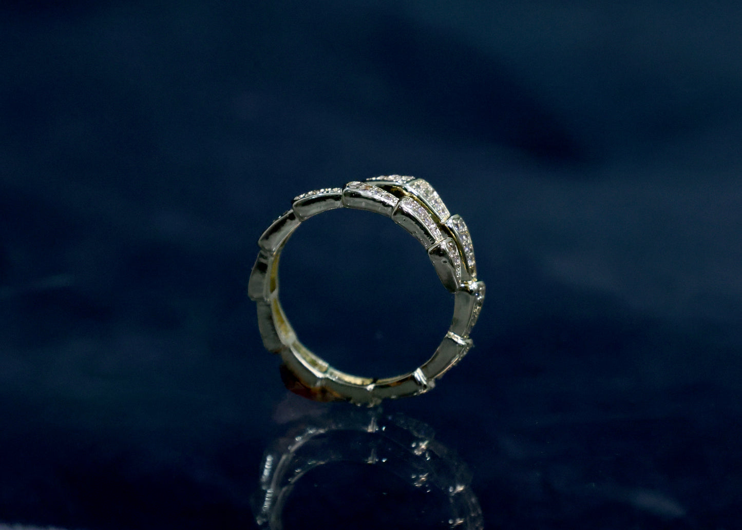Serpenti style anti tarnish ring for women