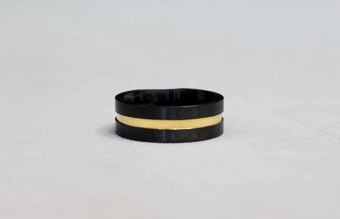 Black h Gold ring band for men