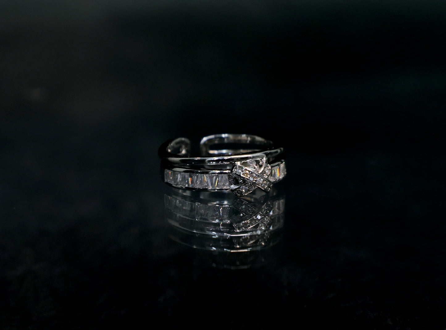Swarovski embellishments silver anti tarnish ring