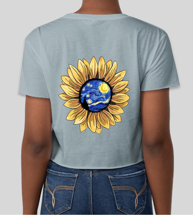 van gogh x sunflower women crop t shirt