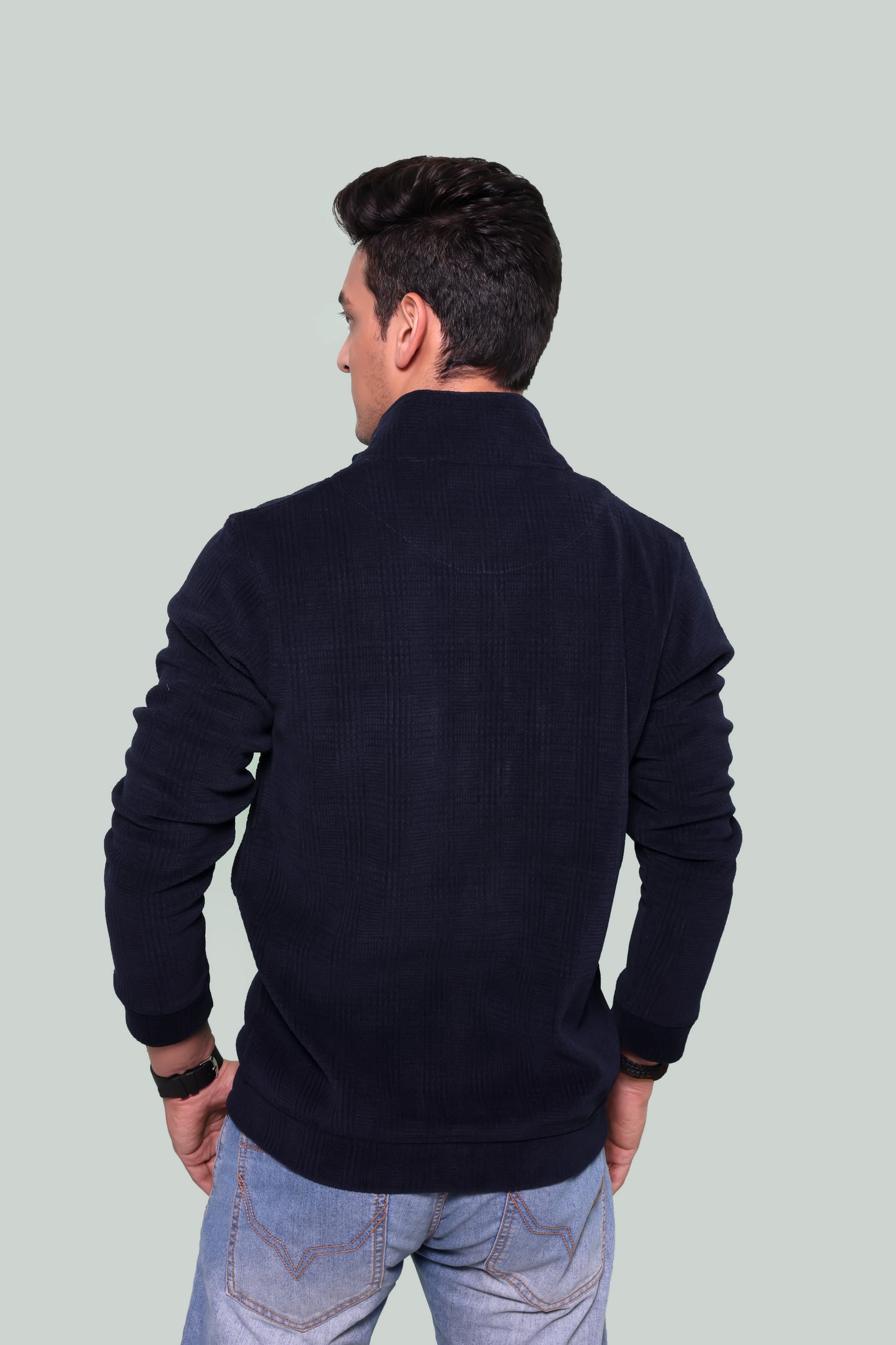 Blue Suede Double Pocket Jacket