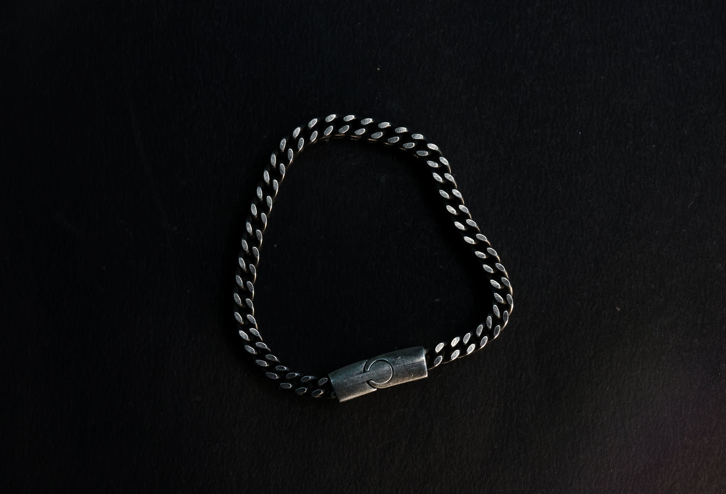 Charcoal black chain bracelet for men