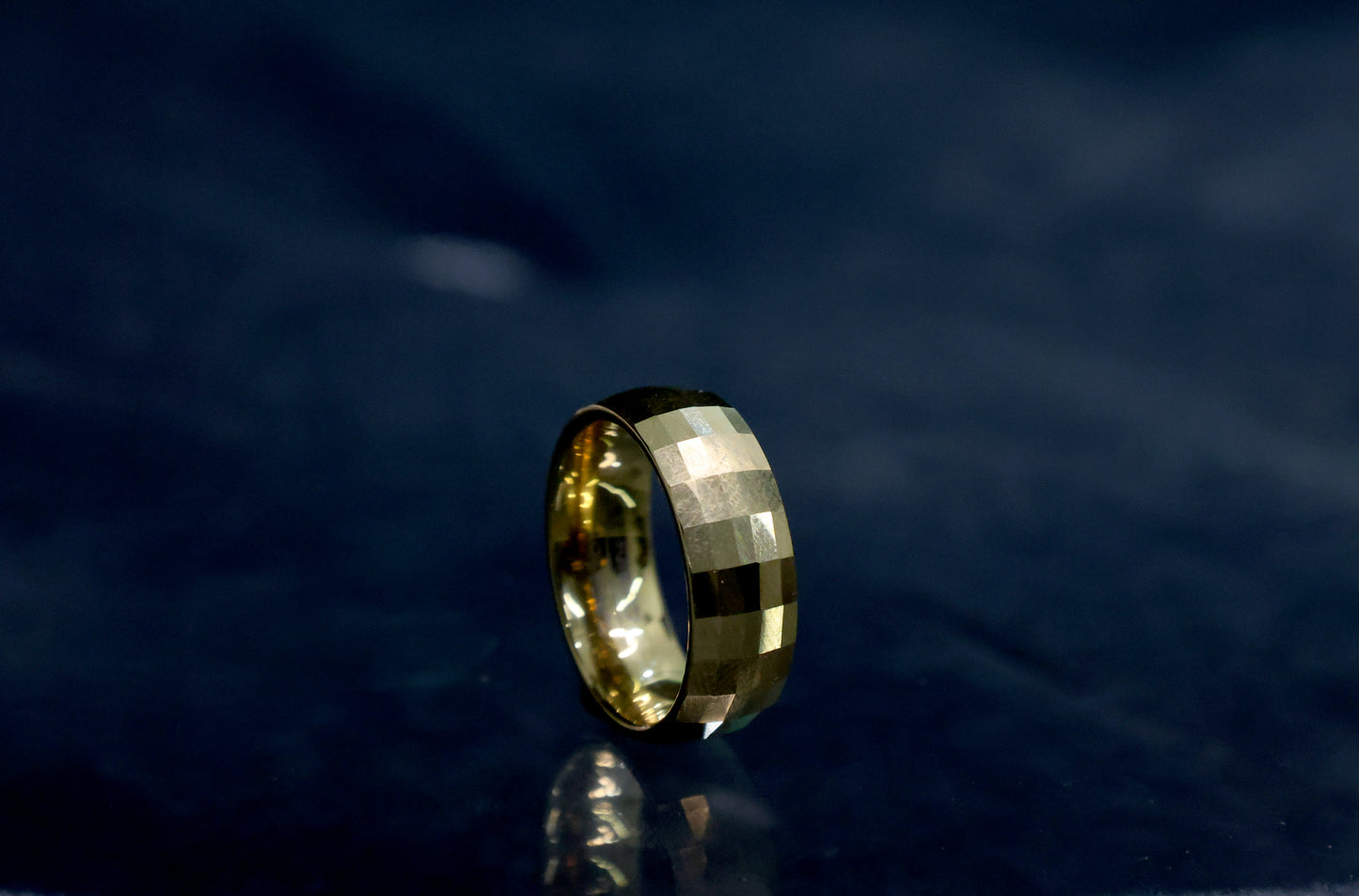 Gold brass ring band for men