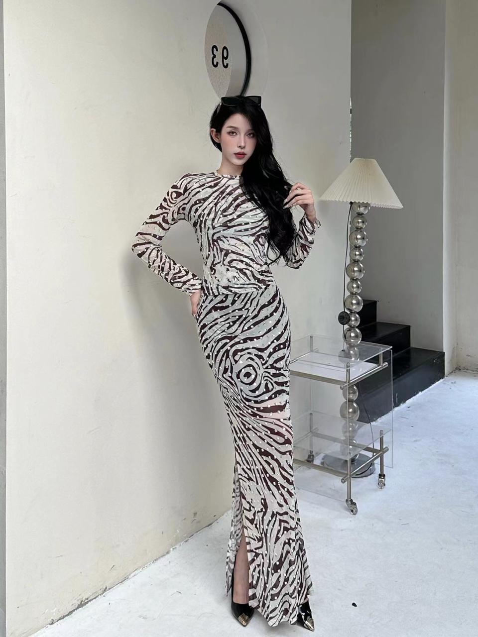 Luminous Elegance zebra Dress