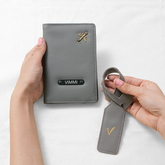 Smokey Grey Passport Protector with Luggage Tag