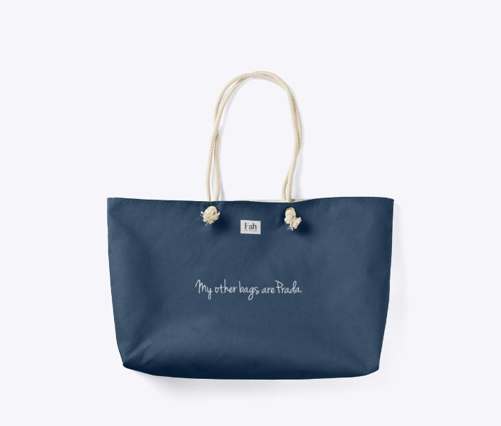 Chic tote bag rust blue