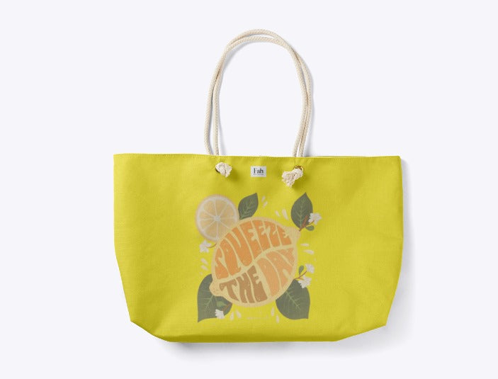 Squeeze the day tote bag