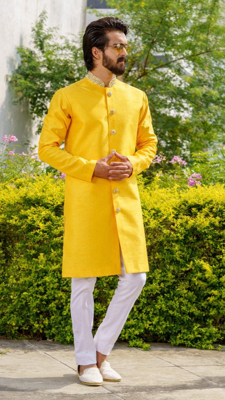 Vibrant Yellow Sherwani