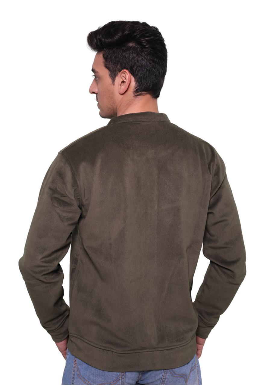 Suede Olive Green zipper jacket